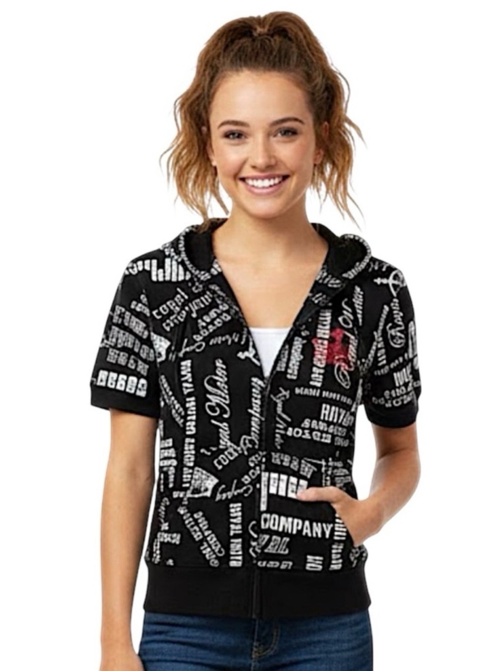 Feathers Royal Motor Company Short Sleeve Full Zip Hoodie Medium